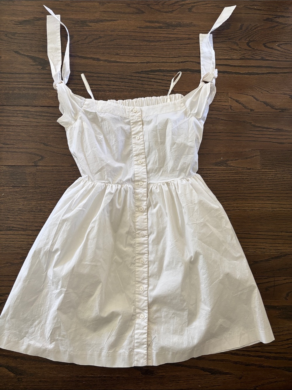 Club Monaco White Tie-Shoulder Button-Front Kids Dress